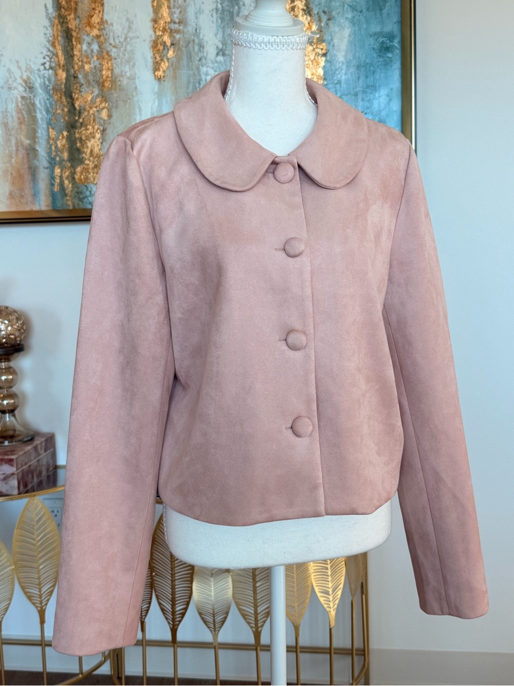 Women's Dusty Rose Button-Front Jacket